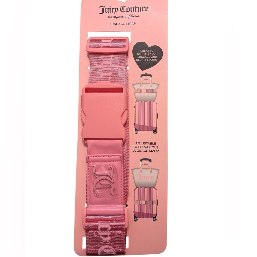 Juicy Couture Pink Adjustable Luggage Strap Suitcase Travel Accessory - NIP